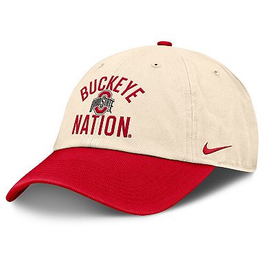 Unisex Nike Natural Ohio State Buckeyes 2026 Primetime Natural 2-Tone Club Adjustable Hat