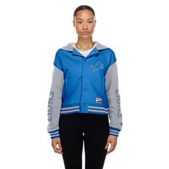 Women's New Era Blue Detroit Lions Throwback Full-Snap Hooded Jacket