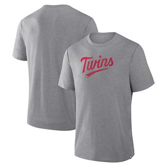 Men's Fanatics Heather Gray Minnesota Twins Play Tribute Tri-Blend T-Shirt