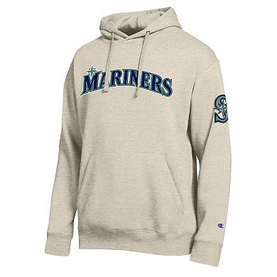 Men's Champion Oatmeal Seattle Mariners All Star Chenille Patch Hoodie