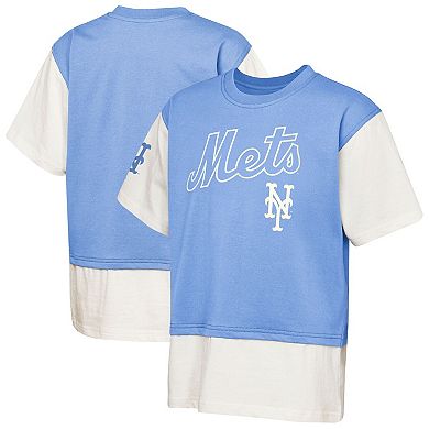 Youth Outerstuff Royal/Cream New York Mets Ultimate Pastels Premium Double Run T-Shirt