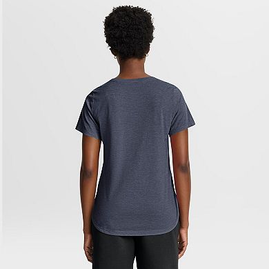 Women's Nike Heather Navy New York Yankees Arched Tri-Blend T-Shirt