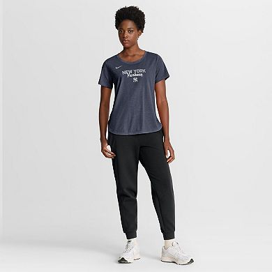 Women's Nike Heather Navy New York Yankees Arched Tri-Blend T-Shirt