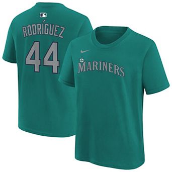 Youth Nike Julio Rodríguez Teal Seattle Mariners Name & Number T-Shirt