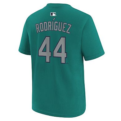 Youth Nike Julio Rodr _guez Teal Seattle Mariners Name & Number T-Shirt