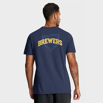 Men's Nike Navy Milwaukee Brewers Primetime 2-Hit T-Shirt
