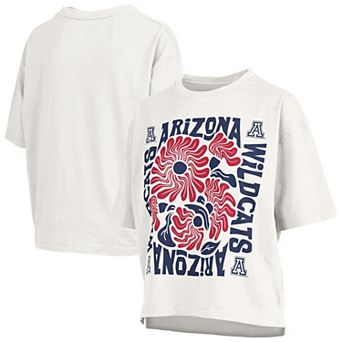 Women's Pressbox White Arizona Wildcats Elena Oversized Slub T-Shirt
