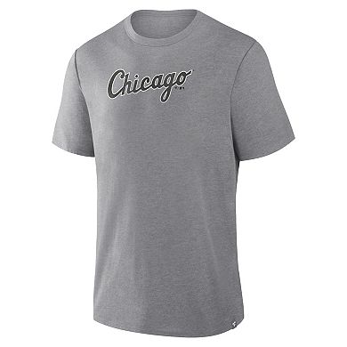 Men's Fanatics Heather Gray Chicago White Sox Play Tribute Tri-Blend T-Shirt