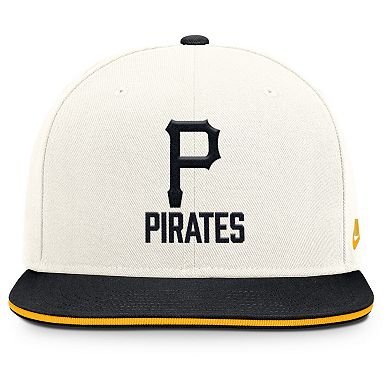 Men's Nike Cream/Black Pittsburgh Pirates Cooperstown Pro Dri-FIT Snapback Hat