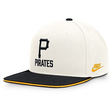 Men's Nike Cream/Black Pittsburgh Pirates Cooperstown Pro Dri-FIT Snapback Hat