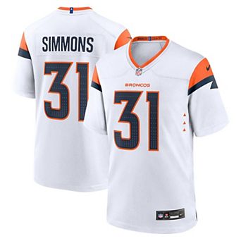 Men's Nike Justin Simmons White Denver Broncos Game Jersey