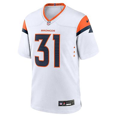 Men's Nike Justin Simmons White Denver Broncos Game Jersey