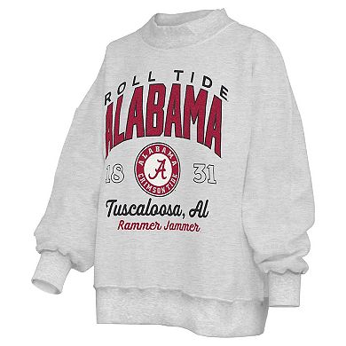 Women's Pressbox Heather Gray Alabama Crimson Tide Reversible Sweatshirt