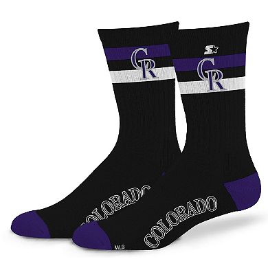 Unisex Starter Colorado Rockies Team Color Two-Stripe Crew Socks