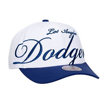 Unisex Mitchell & Ness White/Royal Los Angeles Dodgers XL Script Pro Crown Adjustable Hat