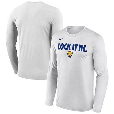 Men's Nike White Pitt Panthers 2026 On-Court Bench Long Sleeve T-Shirt
