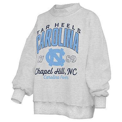 Women's Pressbox Heather Gray North Carolina Tar Heels Reversible Sweatshirt