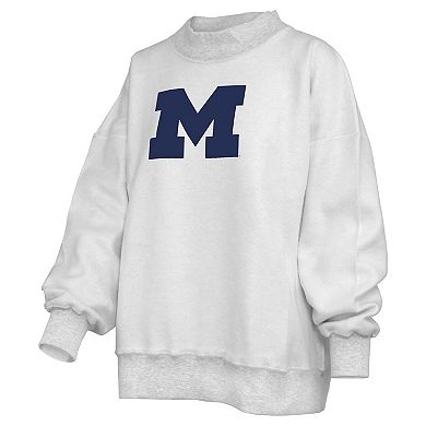 Women's Pressbox Gray Michigan Wolverines Reversible Sweatshirt