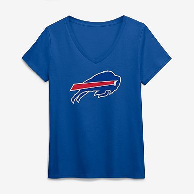 Women's Logo Athletic Royal Buffalo Bills Primary Logo V-Neck T-Shirt