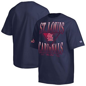 Men's Champion Navy St. Louis Cardinals Traditions Two Locations T-Shirt