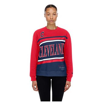 Women's New Era Navy/Red Cleveland Guardians Gameday Fleece Sweatshirt