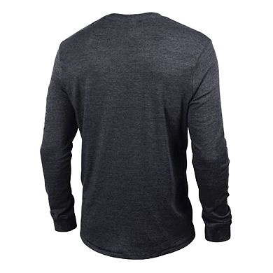 Men's Champion Heather Black Carolina Panthers Ultimate Tri-Blend Long Sleeve T-Shirt