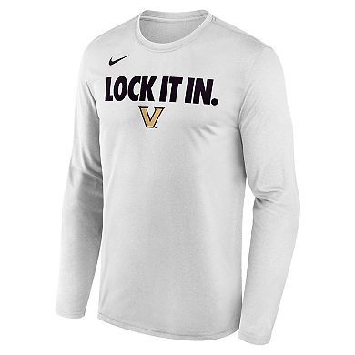 Men's Nike White Vanderbilt Commodores 2026 On-Court Bench Long Sleeve T-Shirt