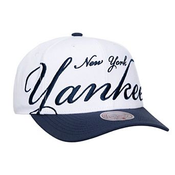 Unisex Mitchell & Ness White/Navy New York Yankees XL Script Pro Crown Adjustable Hat