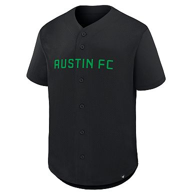 Men's Fanatics Black Austin FC Maximum Intensity Button-Up Jersey