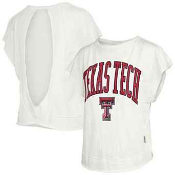 Women's Pressbox Cream Texas Tech Red Raiders Nelson Movement Open Back Slub T-Shirt