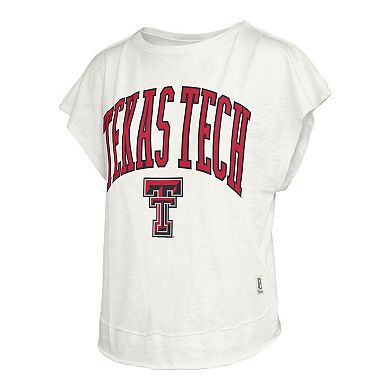 Women's Pressbox Cream Texas Tech Red Raiders Nelson Movement Open Back Slub T-Shirt
