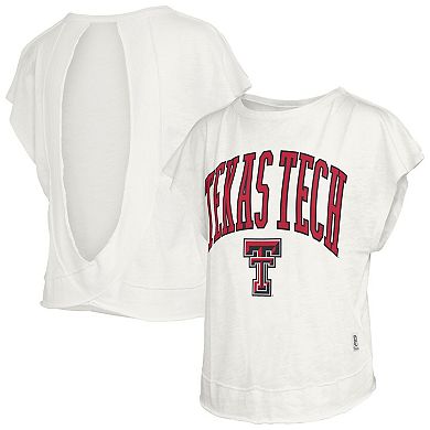 Women's Pressbox Cream Texas Tech Red Raiders Nelson Movement Open Back Slub T-Shirt