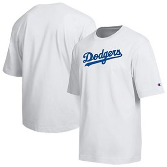 Men's Champion White Los Angeles Dodgers All Star Arched Chenille Wordmark T-Shirt