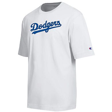 Men's Champion White Los Angeles Dodgers All Star Arched Chenille Wordmark T-Shirt