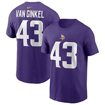 Men's Nike Andrew Van Ginkel Purple Minnesota Vikings Name & Number T-Shirt