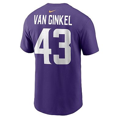 Men's Nike Andrew Van Ginkel Purple Minnesota Vikings Name & Number T-Shirt