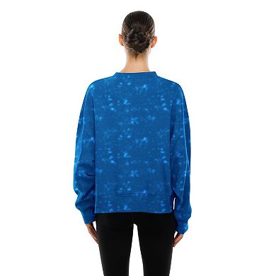 Women's New Era Blue Detroit Lions Throwback Oversized Boxy Sweatshirt