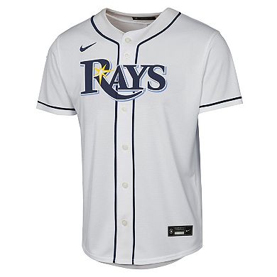 Youth Nike Junior Caminero White Tampa Bay Rays Home Replica Player Jersey