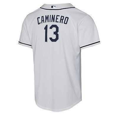 Youth Nike Junior Caminero White Tampa Bay Rays Home Replica Player Jersey
