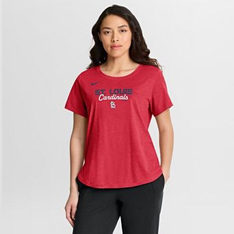 Women's Nike Heather Red St. Louis Cardinals Arched Tri-Blend T-Shirt