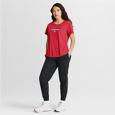 Women's Nike Heather Red St. Louis Cardinals Arched Tri-Blend T-Shirt