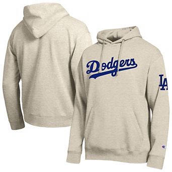 Men's Champion Oatmeal Los Angeles Dodgers All Star Chenille Hoodie