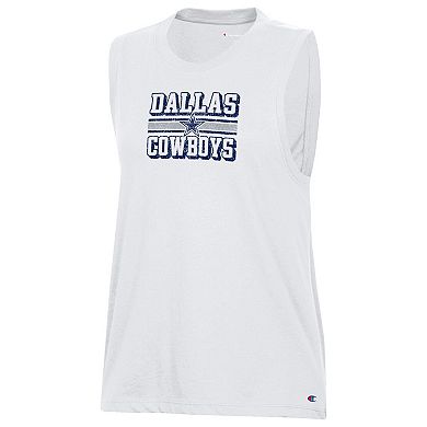 Women's Champion White Dallas Cowboys Muscle Tank Top
