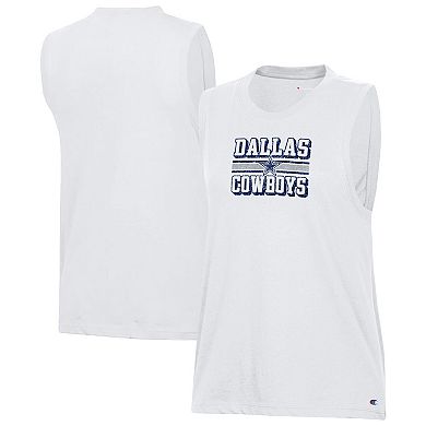 Women's Champion White Dallas Cowboys Muscle Tank Top