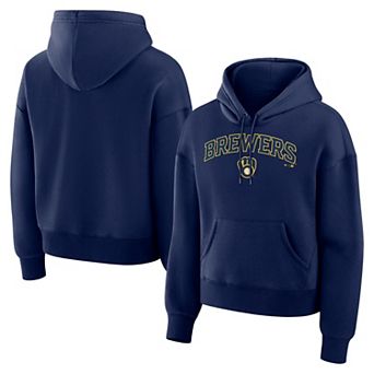 Women's Fanatics Navy Milwaukee Brewers Lockup Legacy Fleece Hoodie