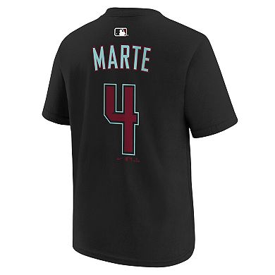 Youth Nike Ketel Marte Black Arizona Diamondbacks Name & Number T-Shirt