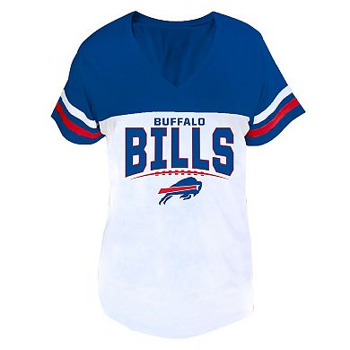 Women's Profile Royal/White Buffalo Bills Plus Size Split Body V-Neck T-shirt