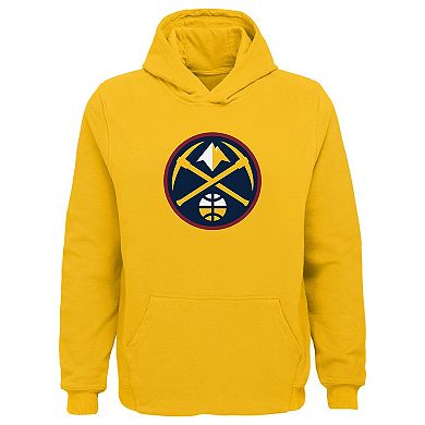 Youth Outerstuff Gold Denver Nuggets Primary Logo Pullover Hoodie