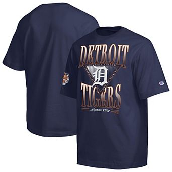 Men's Champion Navy Detroit Tigers Traditions Two Locations T-Shirt