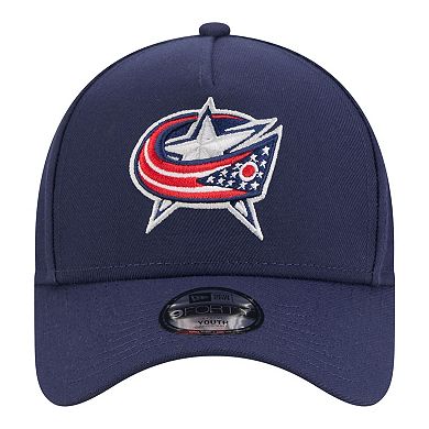 Youth New Era Navy Columbus Blue Jackets 9FORTY A-Frame Adjustable Hat